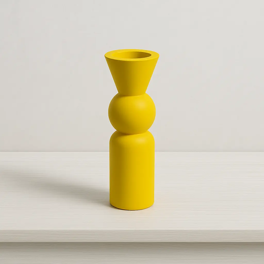 POTTERY FLOWERPOT TALL YELLOW/GREY *R35 excl vat*
